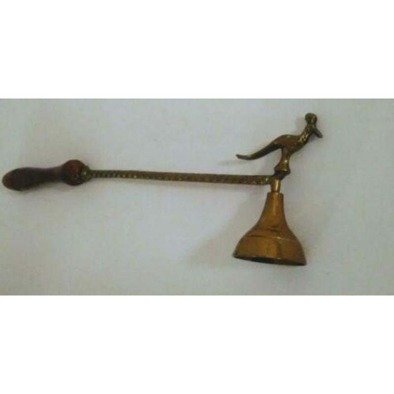 Prachtige antieke koperen kaarsendover, vogel decoratie 32cm