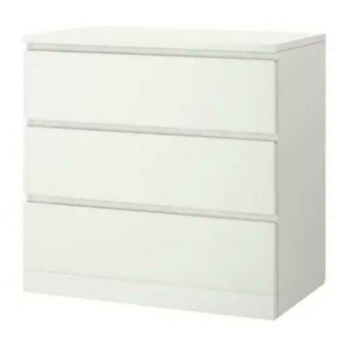 MALM Ladekast 3 lades wit