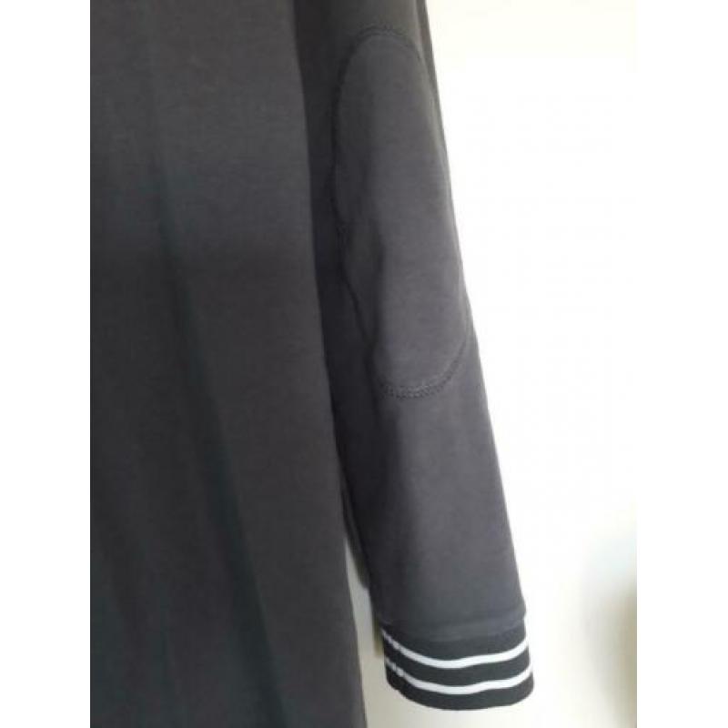 Sandwich gave grijze jurk/lang vest met rits nieuwstaat! M