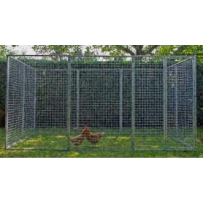 Kippenren B=360 x D=180 x H= 180 cm gegalvaniseerd