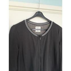 Sandwich gave grijze jurk/lang vest met rits nieuwstaat! M