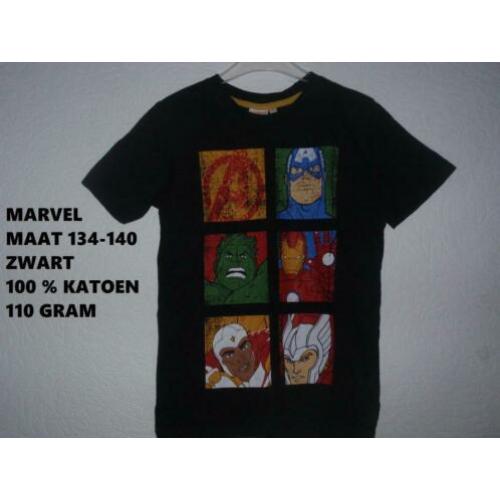 Maat 134/140 - marvel - zwart met print