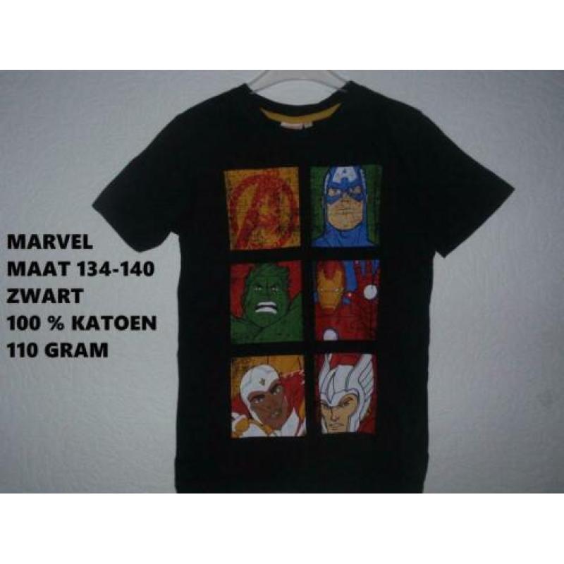 Maat 134/140 - marvel - zwart met print