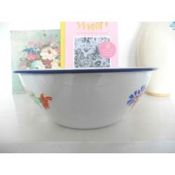 Emaille schaal bloemen Lucky Elephant retro vintage vintage