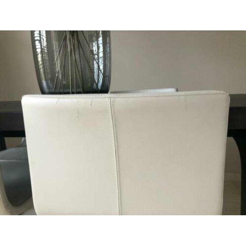 Ikea bernhard leren eettafelstoelen wit
