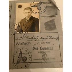 Kennkarte 1. 1939