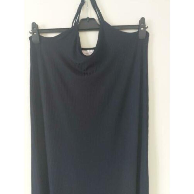 ONLY CARMAKOMA schitterende donkerblauwe lange jurk maat 46