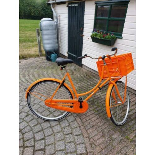 Nette oranje Tulpfietsen damesfiets, 56 cm, inclusief krat