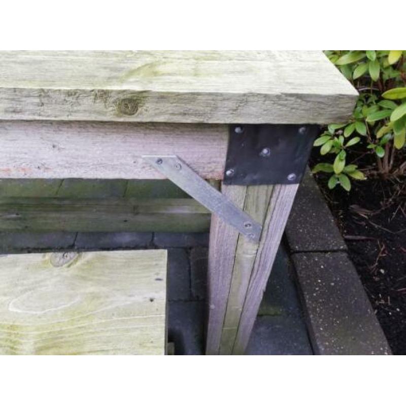 Tafel steigerhout Incl 2 krukjes