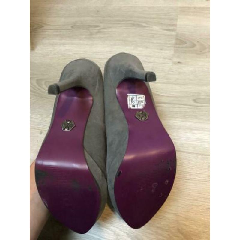 Suède look pumps, hakken, stiletto’s maat 39