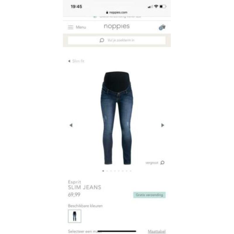 Esprit Zwangerschapsbroek, positiejeans maat 36 skinny (€70