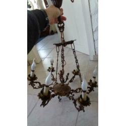 Te Koop: 6-armige antieke hanglamp met putti