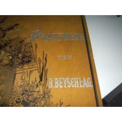 antiek boek met spiegeldrukken van F.A.Ackermann (11 stuks)