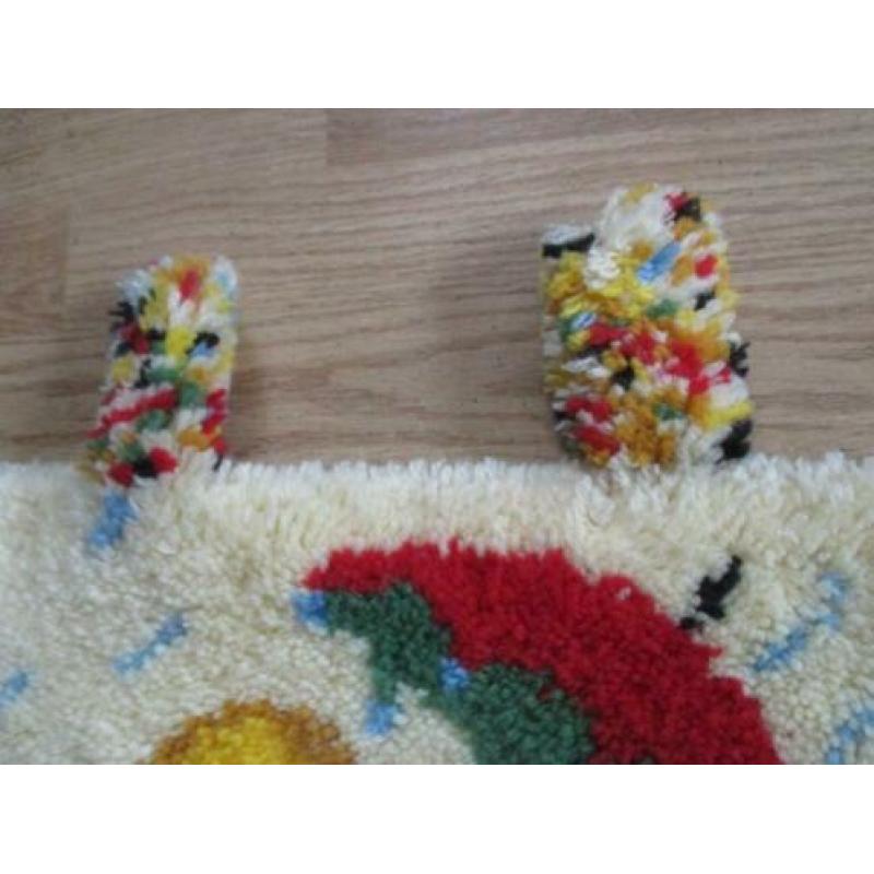 eendje wandkleed wol jaren 70 retro design 40 x 40 cm