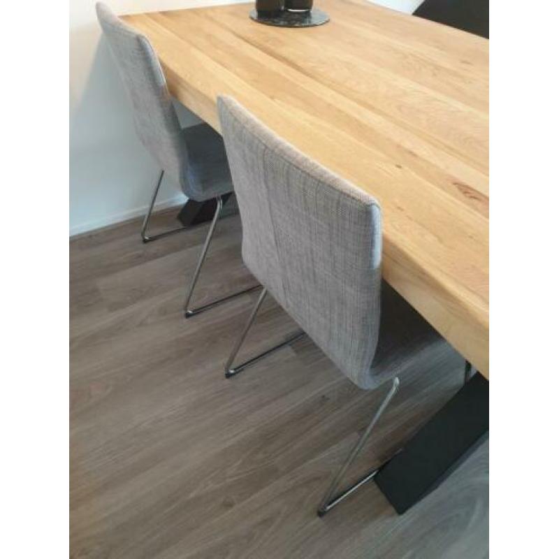 Eetkamerstoelen grijs 4x
