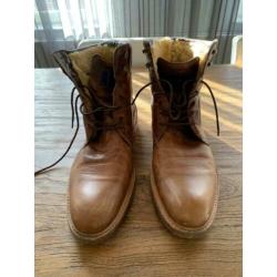 Stoere Floris van Bommel herenschoenen. Bruin, maat 9,5 (44)