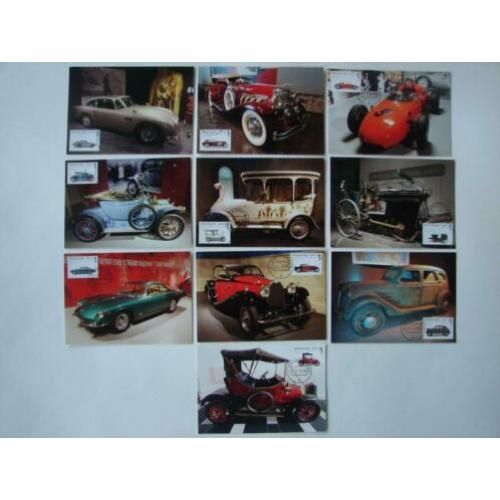 Serie 10 postzegelkaarten auto's Louwman Museum 2014