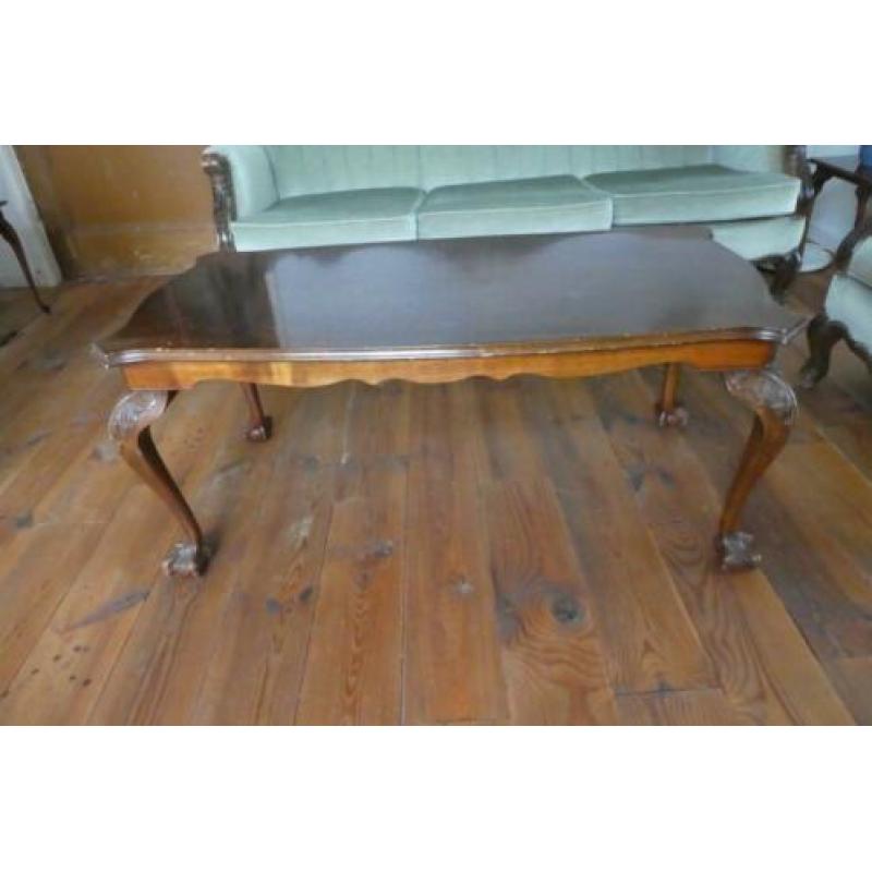 Barok bankstel stoel + tafel groen jaren 60 vintage met 145