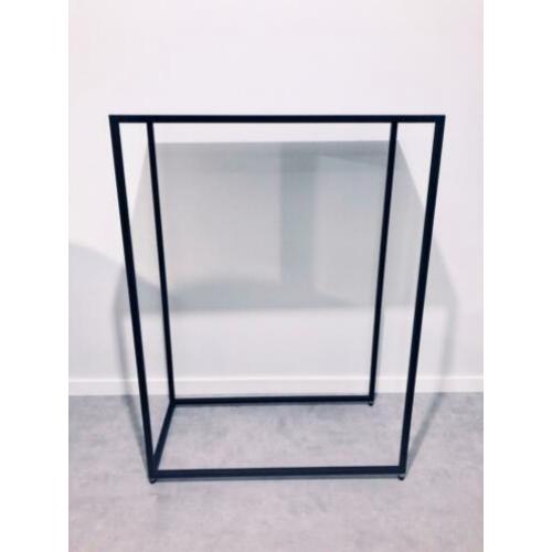 Prachtige Zwart Gepoedercoate Stalen Sidetable 123x90x45