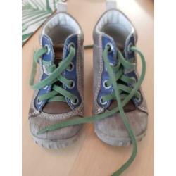 Bruine Ecco schoentjes met groene veters, maat 24