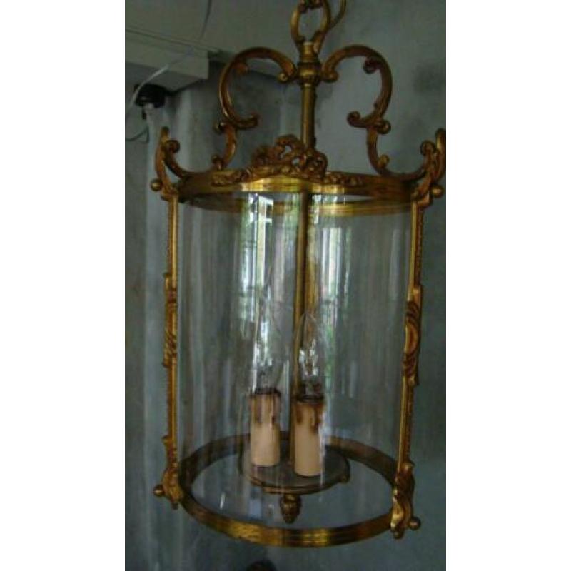 oude franse wat grotere strik hallamp hanglamp lantaarn