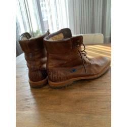Stoere Floris van Bommel herenschoenen. Bruin, maat 9,5 (44)