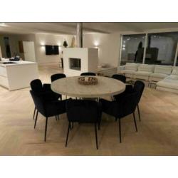 Ronde eettafel van verouderd steigerhout
