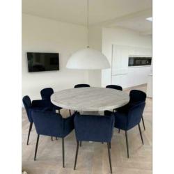 Ronde eettafel van verouderd steigerhout