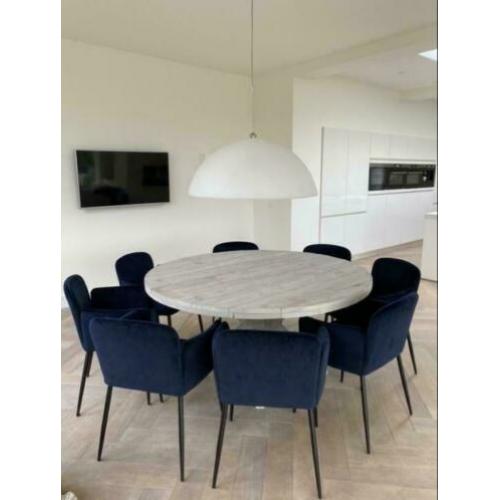 Ronde eettafel van verouderd steigerhout