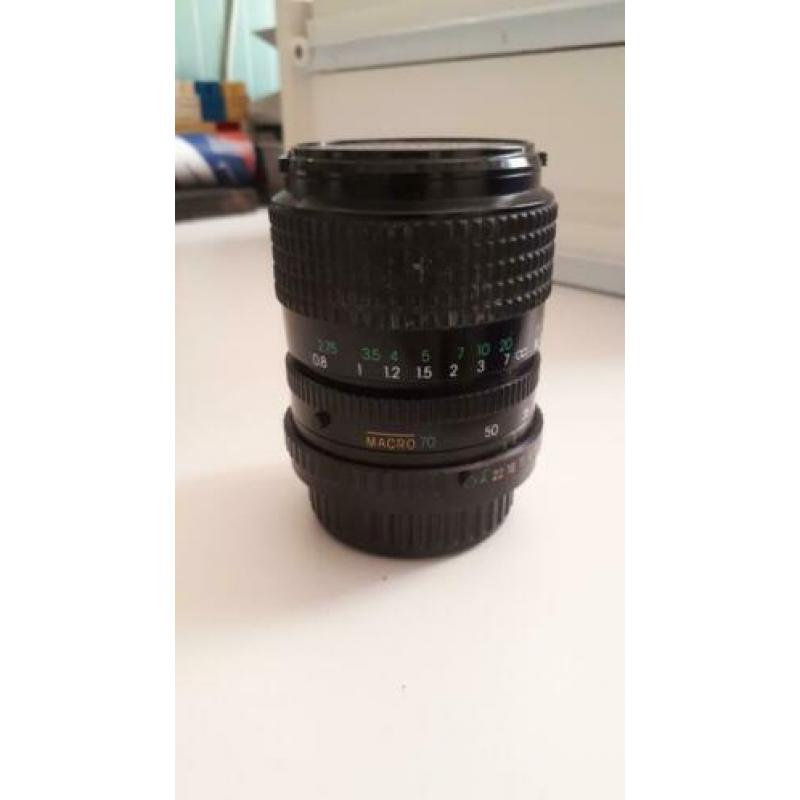 (analoge) Spiegelreflex camera met toebehoren
