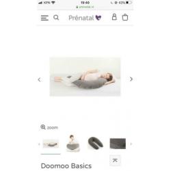 Doomoo Basics/Delta baby voedingskussen pompom grey