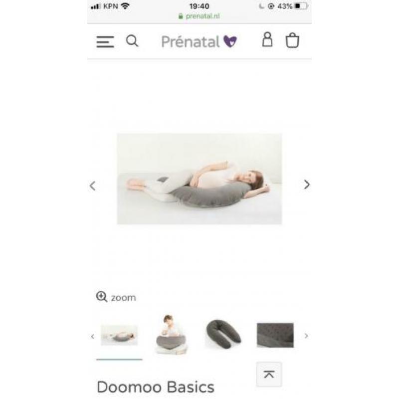 Doomoo Basics/Delta baby voedingskussen pompom grey