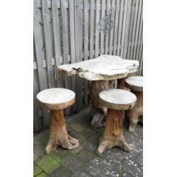 Tuin boomstam bar tafel set