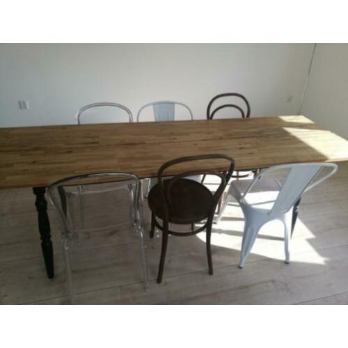 Nieuw! Industriële eetkamer stoelen wit