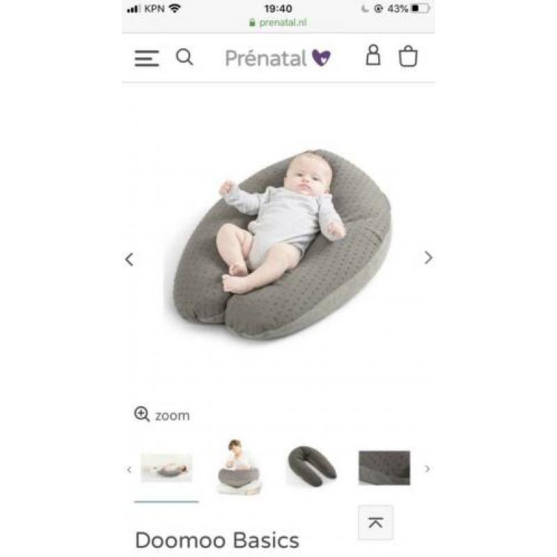 Doomoo Basics/Delta baby voedingskussen pompom grey
