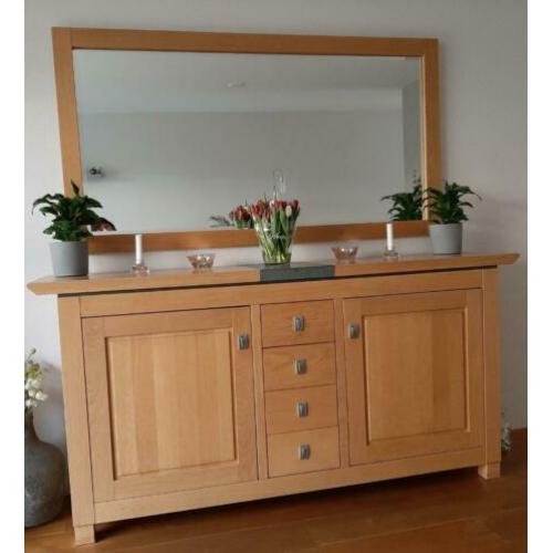 Dressoir *TV-meubel * Spiegel Blank Eiken 3 delig set