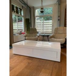 Salontafel hooglans wit design 150x80x35 (Goosens)