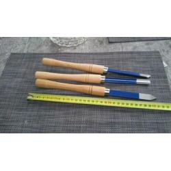 Hout draaibank beitels / gutsen nieuwe set