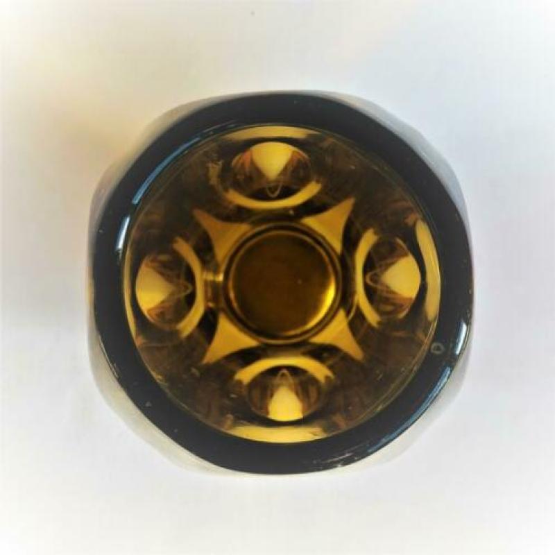 Rosice Sklo Union Amber Lens Vaas, Rudolf Schrotter, 1955