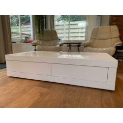 Salontafel hooglans wit design 150x80x35 (Goosens)