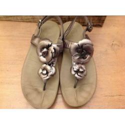 FITFLOP, slipper,sandaal,grijs,zilver,mt 40