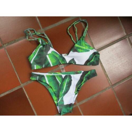 mj/ NIEUW! BIKINI maat M cup b padded groen/wit