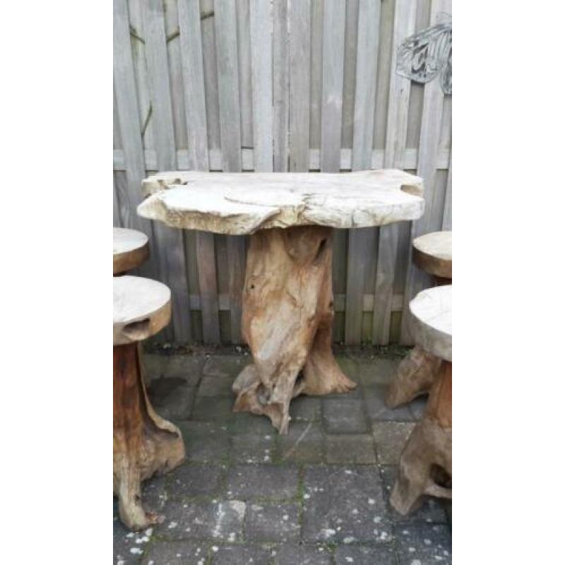Tuin boomstam bar tafel set