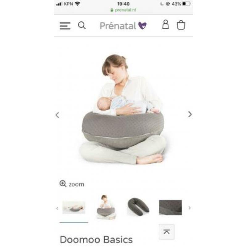 Doomoo Basics/Delta baby voedingskussen pompom grey
