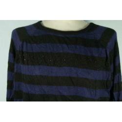 Leuke blauw-zwarte trui.Strass.Mt M.Merk Esprit