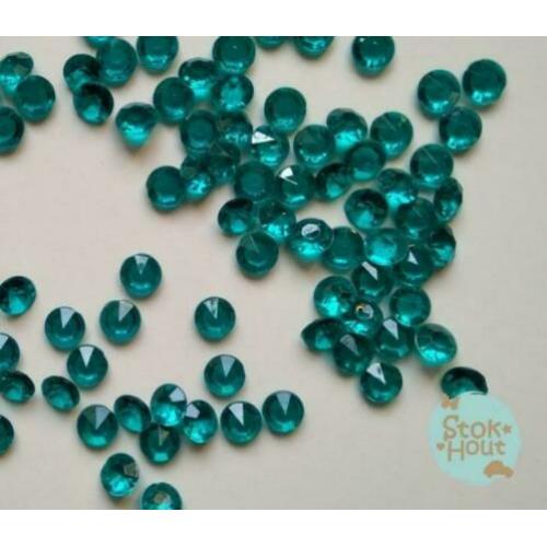 100x transparante Imitatie diamanten blauw | Stokhout 78