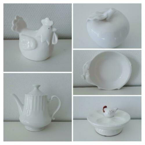Ovenschalen/fotolijstjes/patepot/puddingvorm/potjes+meer wit