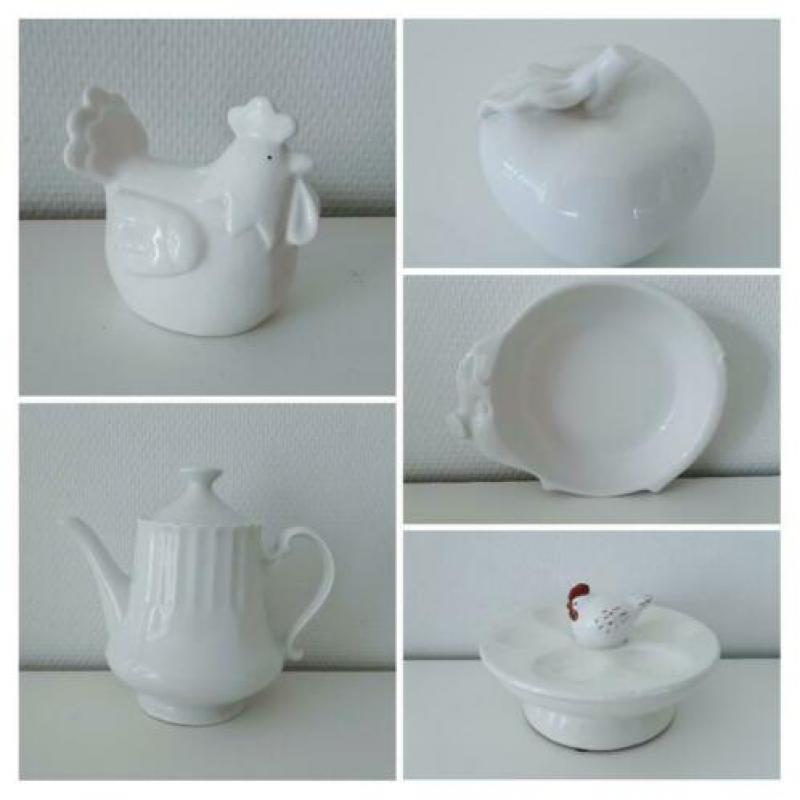 Ovenschalen/fotolijstjes/patepot/puddingvorm/potjes+meer wit