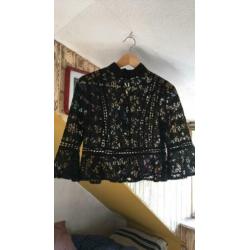 Kanten top maat S/M minkpink