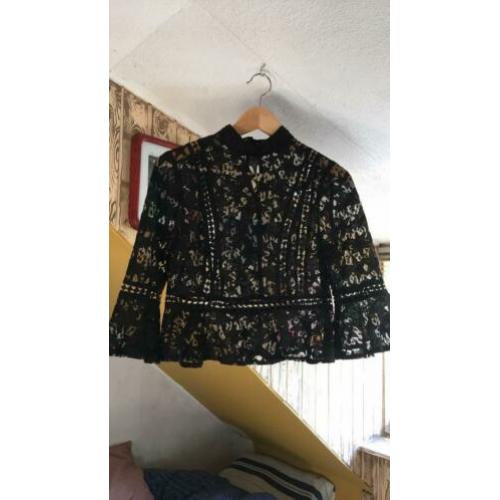 Kanten top maat S/M minkpink